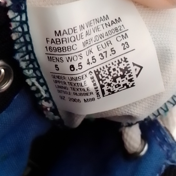 Fear of God Converse high top sneakers 80s print M 5 WM 6.5 - Picture 10 of 10